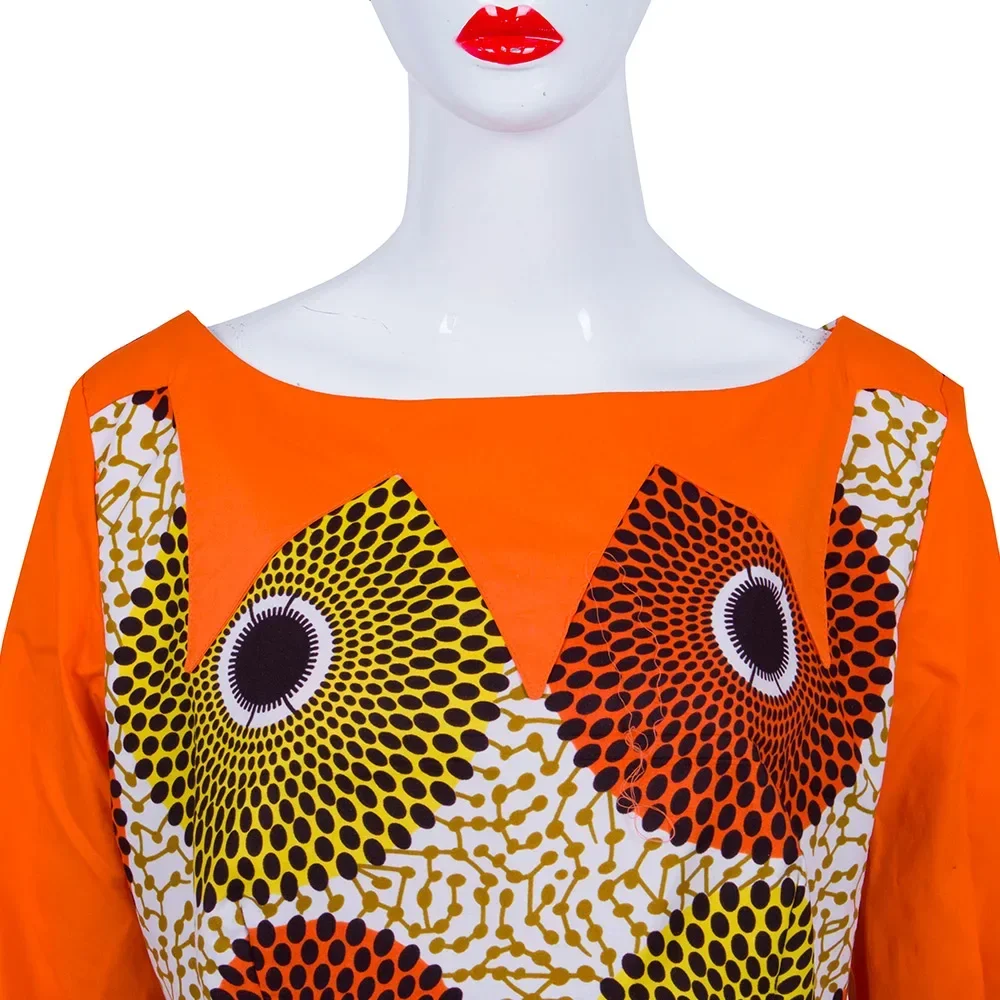 Bintarleawax African Women Skirt Set Dashiki Cotton Crop Top and Skirt Set+Head Scarf Women Suits Outfits WY1437 image 6
