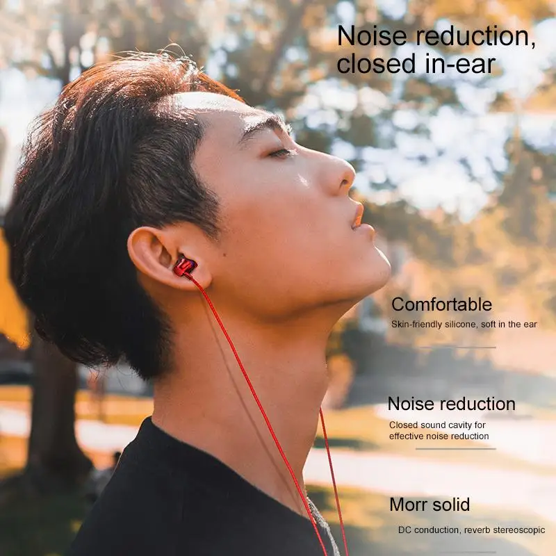 Aux 3.5Mm Headphone Berkabel Mikrofon In-Ear Earphone Stereo Olahraga Musik Headset Headphone Noise Cancelling untuk Ponsel Android