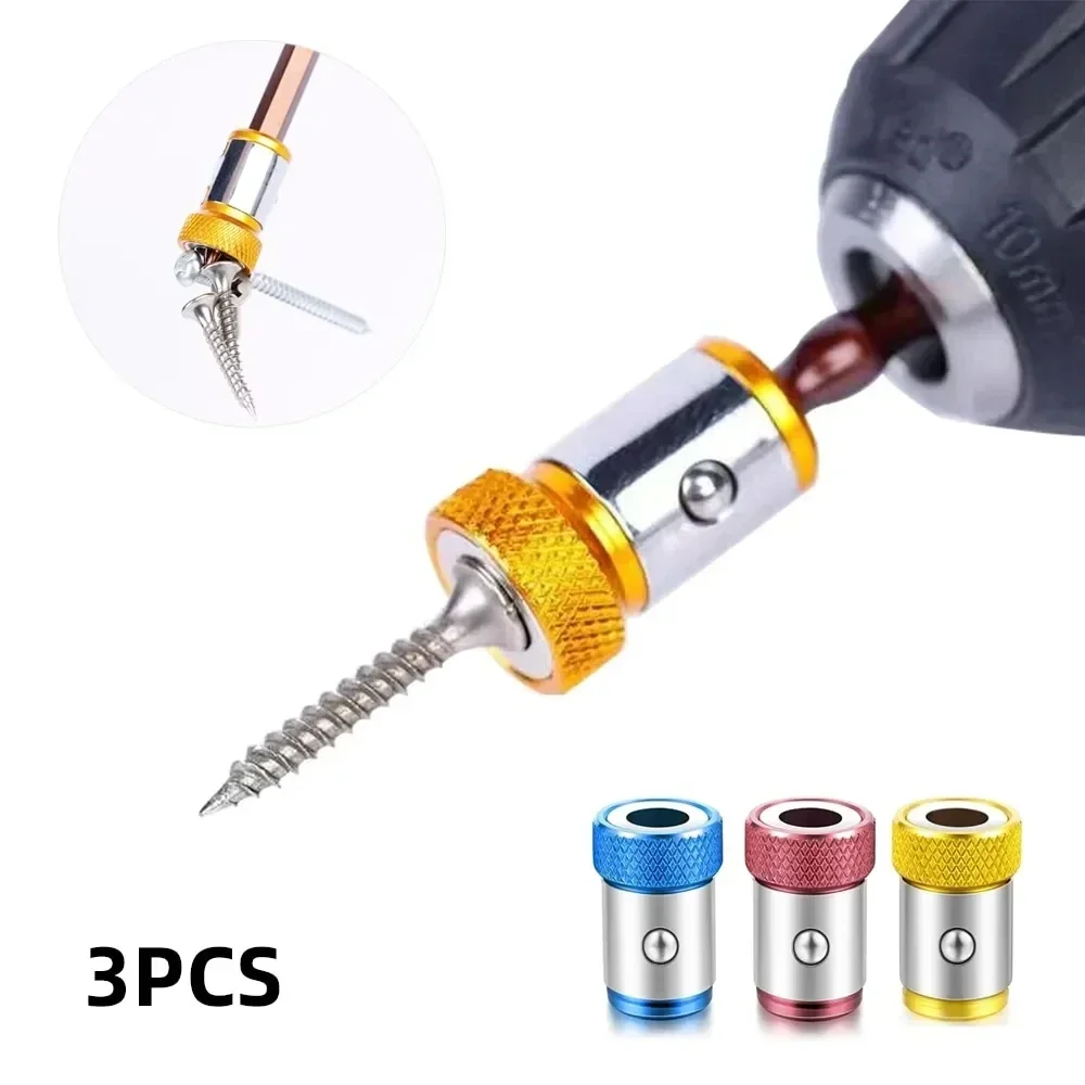 

3pcs Magnetic Bit Holderanti-corrosive Magnet Alloy Electric Magnetic Ring Screwdriver Bit Holder For Phillips Drill Tools
