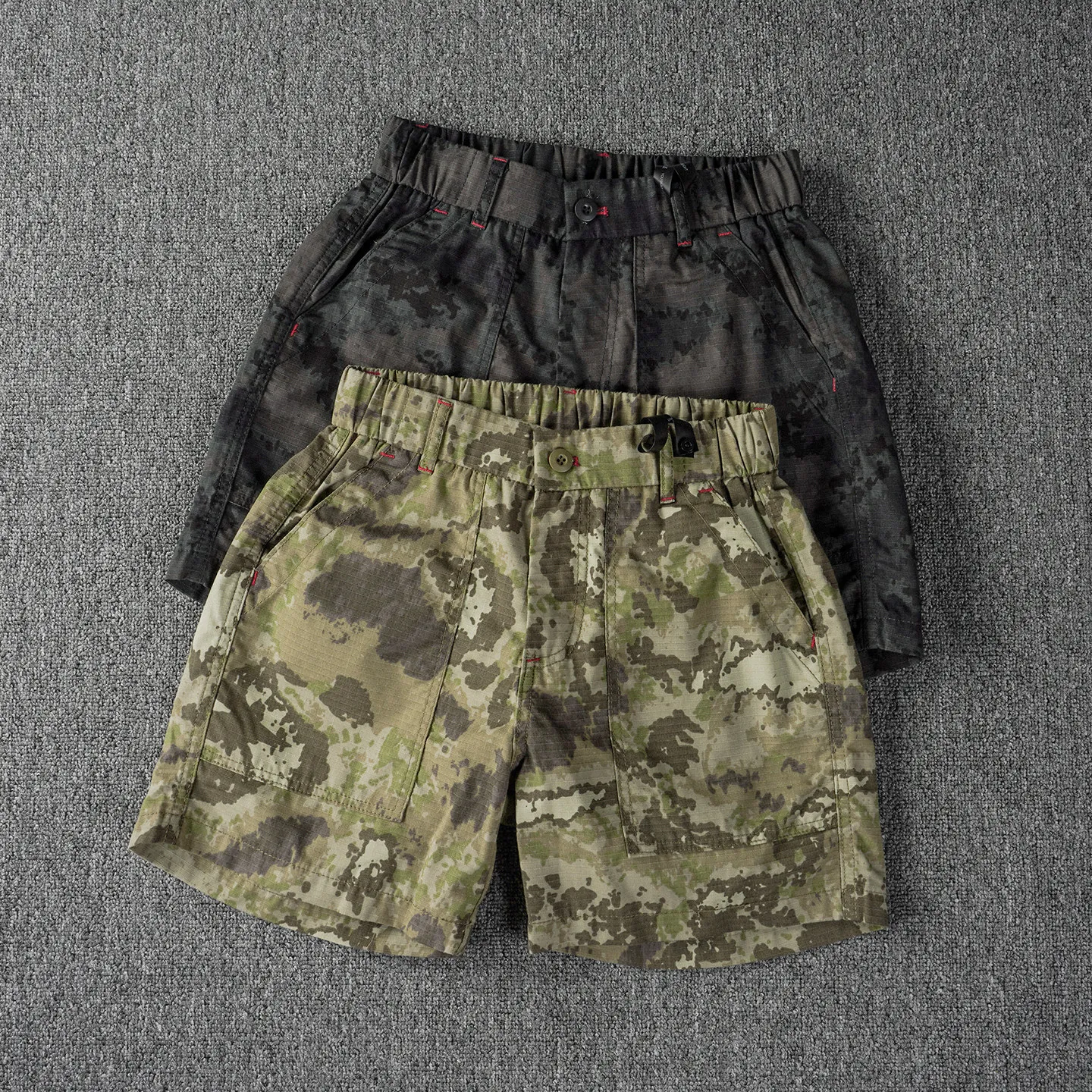 Retro high-end pure cotton washed cargo shorts men's quarter pants trendy new pants