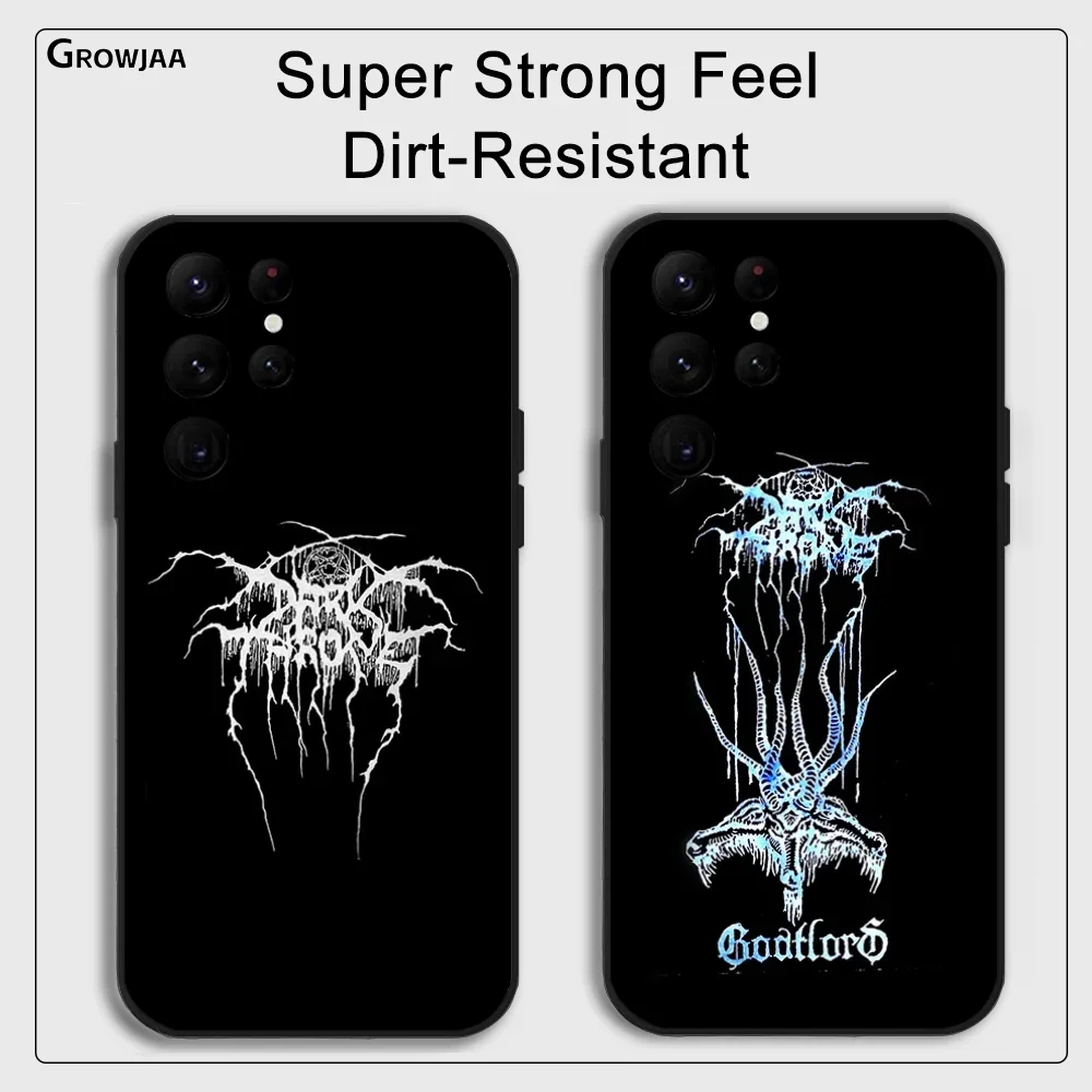 D-darkthrones capa de telefone de metal preto para samsung galaxy s24 ultra s22 s23 ultra s21 s20 5g capa protetora de silicone tpu