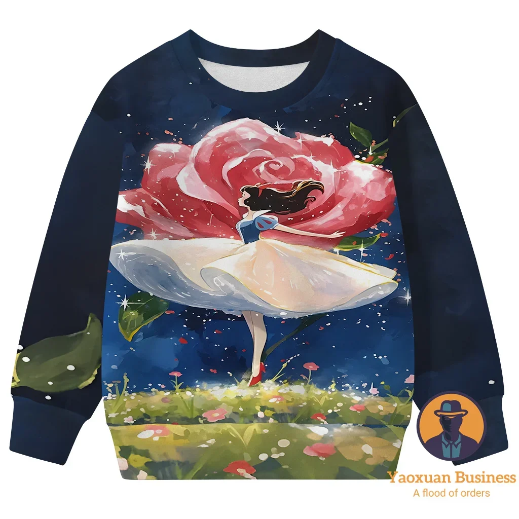 

Новинка 2024 года, детский свитшот с круглым вырезом и 3D мультяшным принтом для мальчиков и девочек, милый теплый ветрозащитный осенне-зимний модный свитшот ​