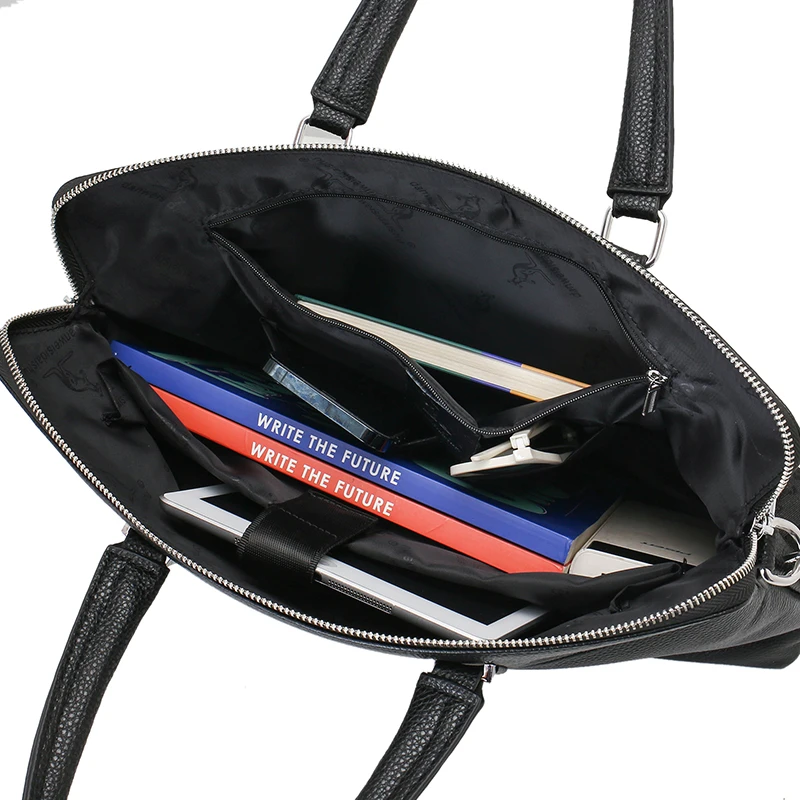 カンガルー本革メンズブリーフケース牛革ハンドバッグビジネスショルダーバッグ 15.6 インチラップトップバッグ сумка для ноутбука кожаная