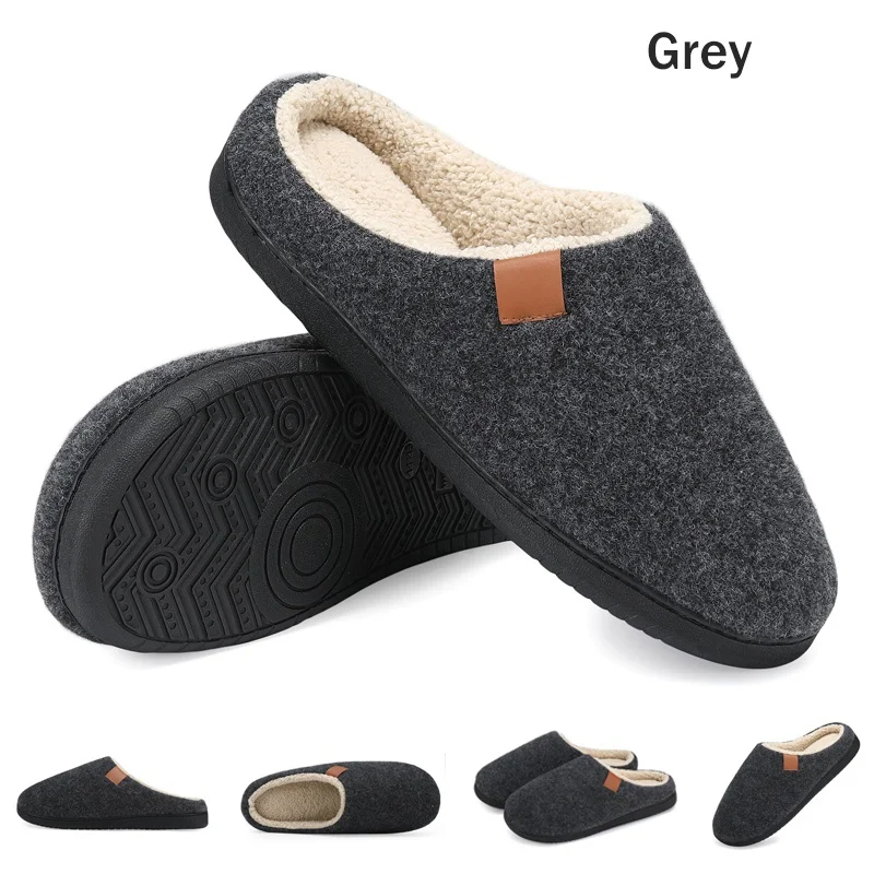 New Men\'s Winter Slippers Home Warm Cotton Slippers Casual Indoor Bedroom Floor Shoes