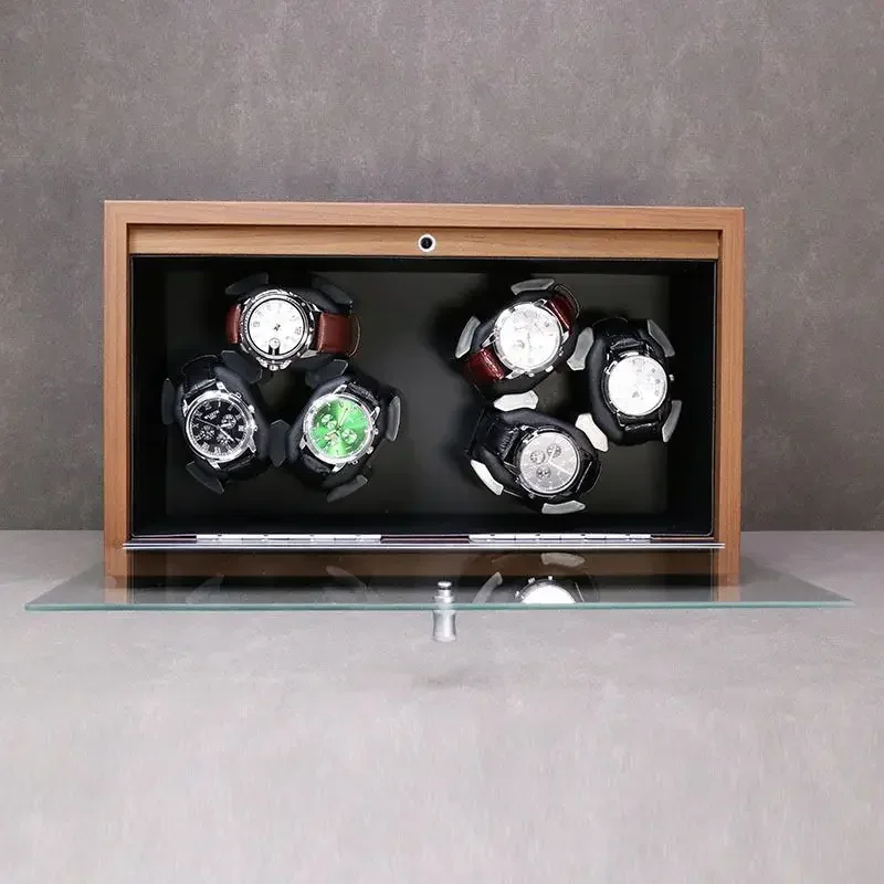Black Walnut Wood 6-Position Automatic Watch Shaker for Precision Timepiece Care