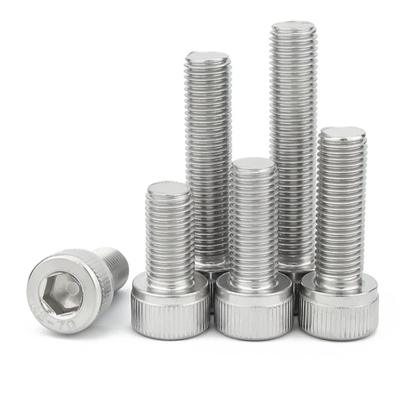 1~10pcs M6 M8 M10M12 Fine Thread Hex Hexagon Socket Head Cap Screws 304 A2 Stainless Steel Allen Bolts Pitch 0.75/1.0/1.25/1.5mm