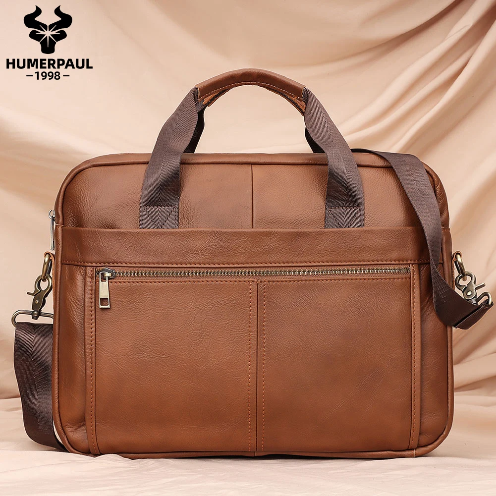 HUMERPAUL-Sac à Bombes en Cuir group pour Homme, Sacoche d\'Ordinateur d\'Affaires pour le Travail et les Voyages, Fourre-Tout de Qualité