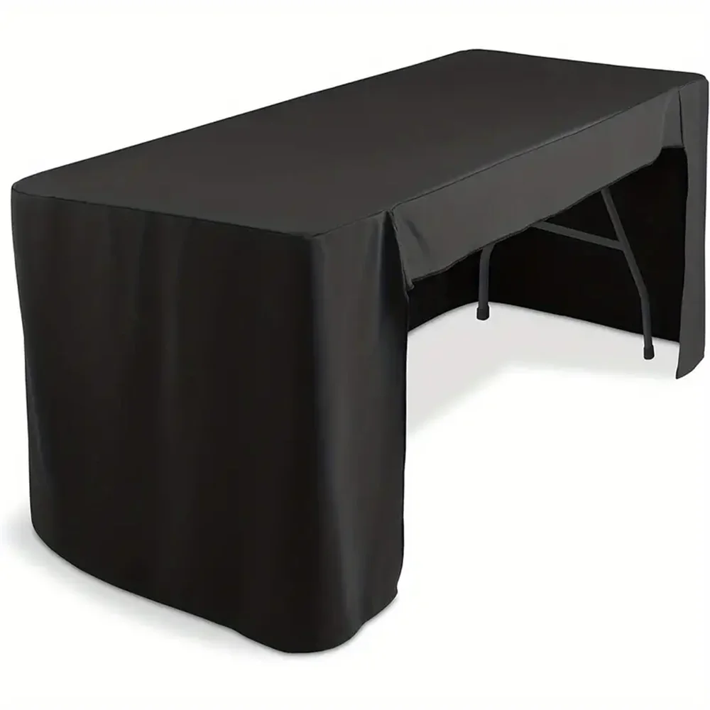 1pc Premium Fitted Rectangle Tablecloth ,  Open Back Design, Washable, Iron-Free, Perfect for Trade Shows, Craft Fairs, Display