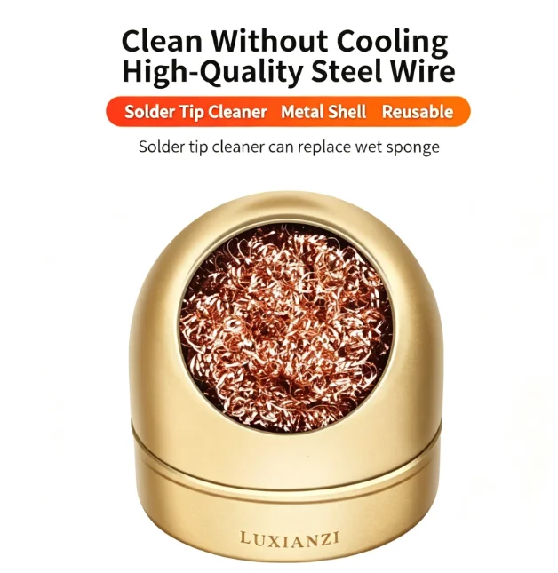 Soldering Iron Tip Cleaner – Steel Wool Ball, Solder Remover, Desoldering Wire Mesh & Tip Cleaning Tool for Soldering Station