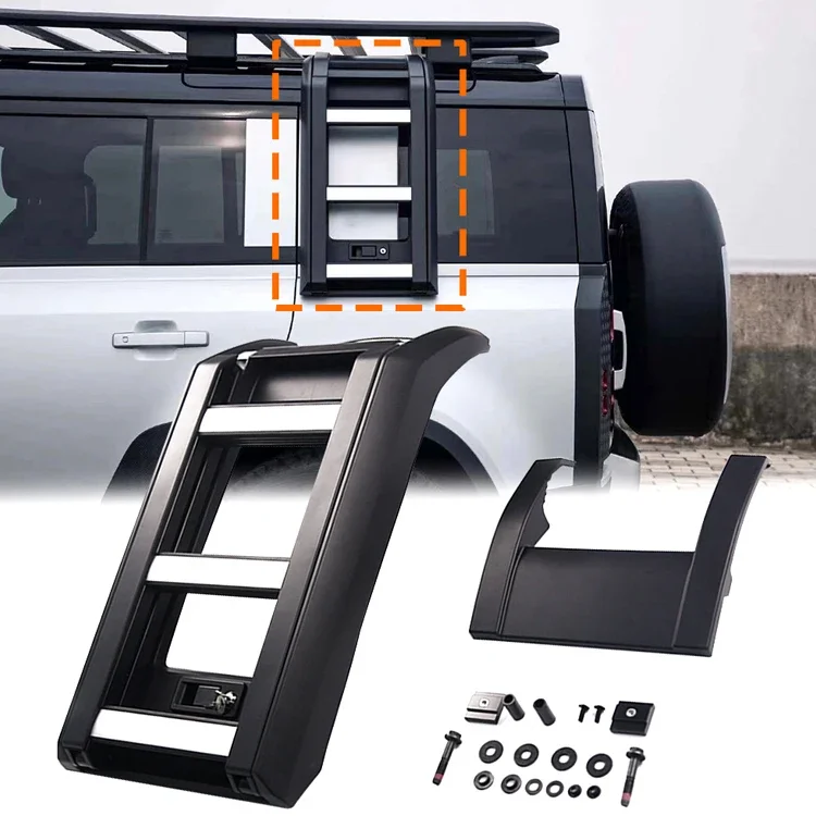 Aluminum Car Foldable Protective Frames Telescopic Side Door Ladder For 2020 Land Rover Defender