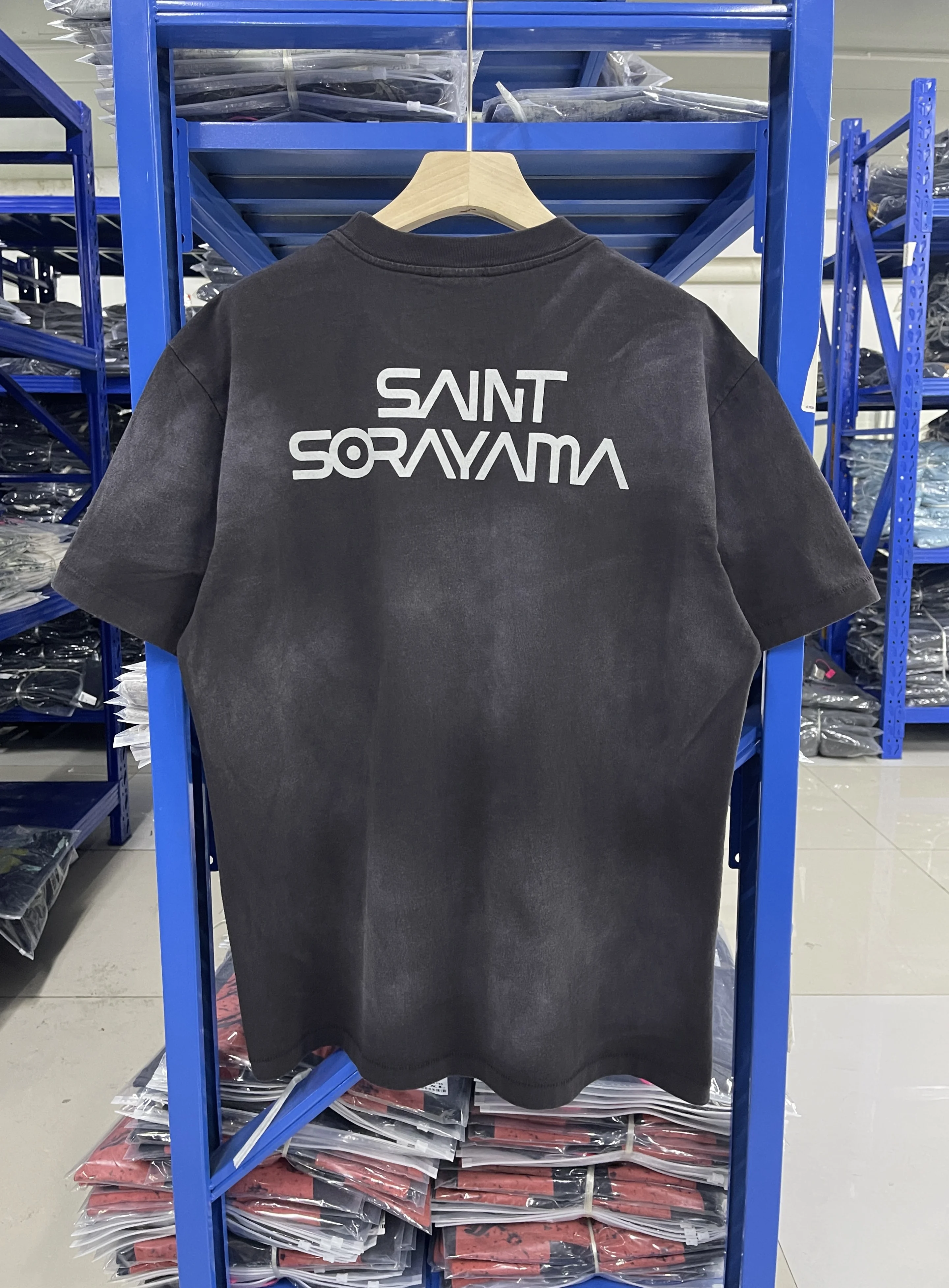 Summer 2025s New High-quality Vintage Short-sleeved T-shirts For men Saint Metal Dinosaur Print Oversize Tops Heavyweight Tops