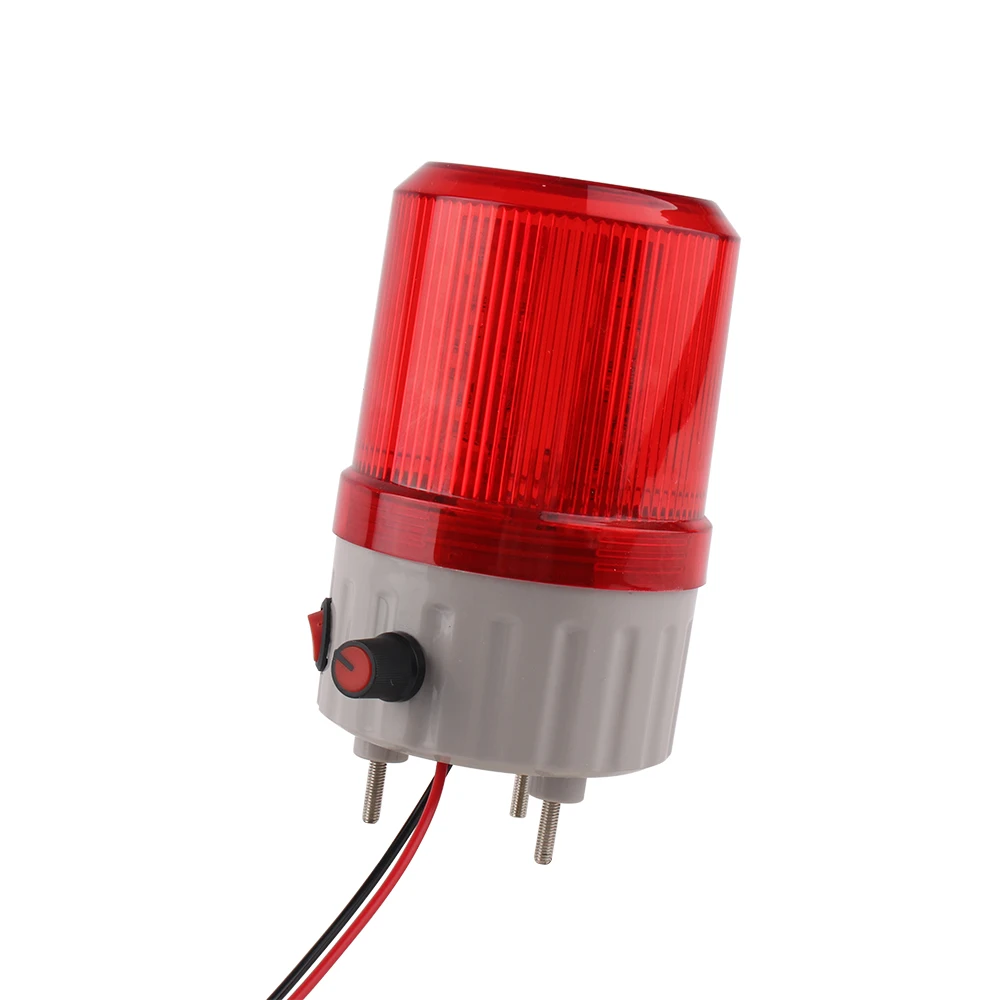 Volume Adjustable Alarm Light Rotating Flashing LED Lamp With Sound Warning Light  220V24V Light On Off Red