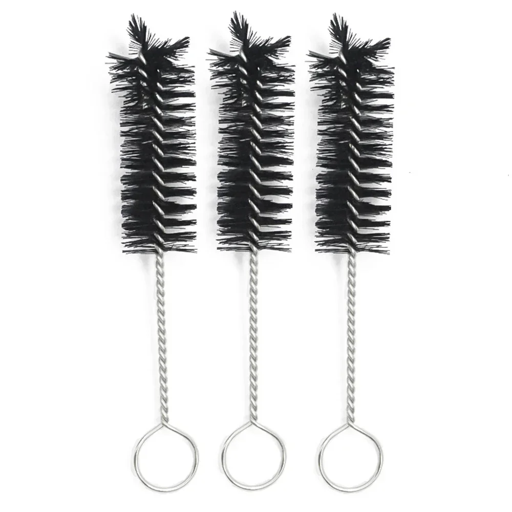 5pcs Durable 5cm Wire Tube Brush Metal Handle Steel Wire Soft Cleaning Brush Glass Hand Tool