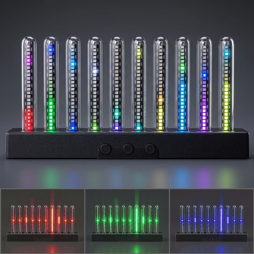 Audio Visualizer LED Bar Accurately Reflects Sounds Relaxing Light Patterns Studio Home Desk Car Dashboard
