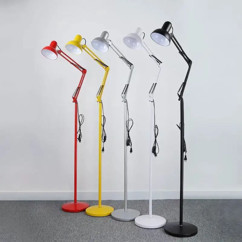 Color Floor Lamps Foldable Long Arm Vertical Lamp Modern Personality Study Living Room Children's Room Sofa Side Standing Light