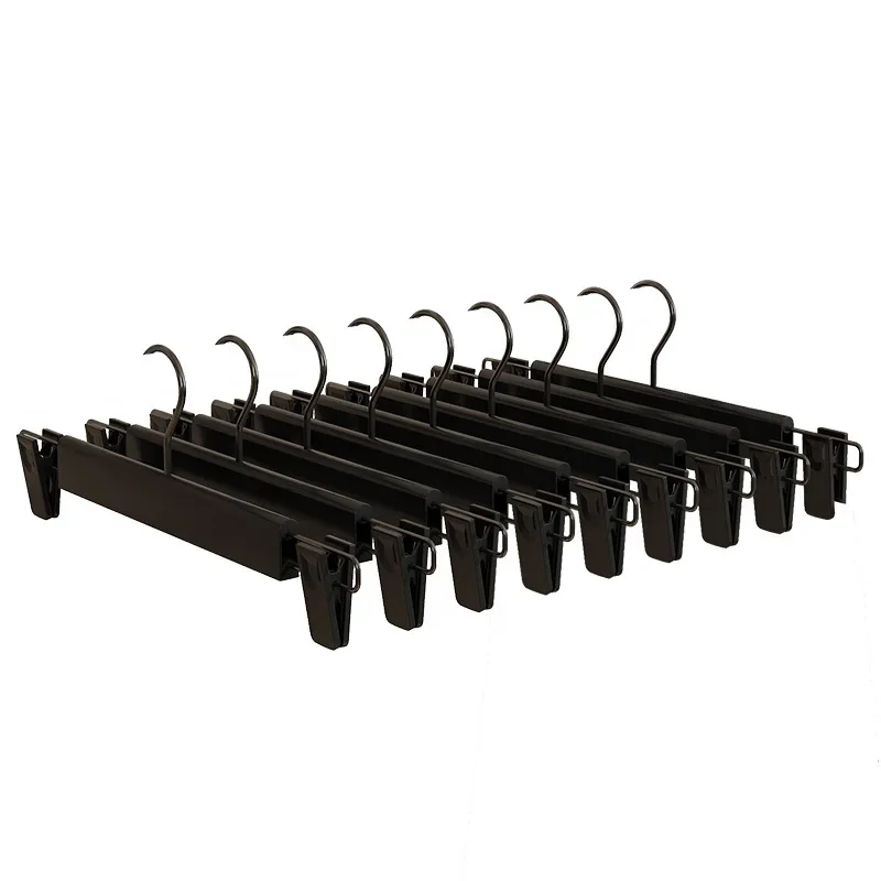 10PCs Plastic Trousers Clip Dress Hanger Stainless Steel Trousers Clips Non-Slip Skirts Clothes Hanger Pant Rack Pants Tong