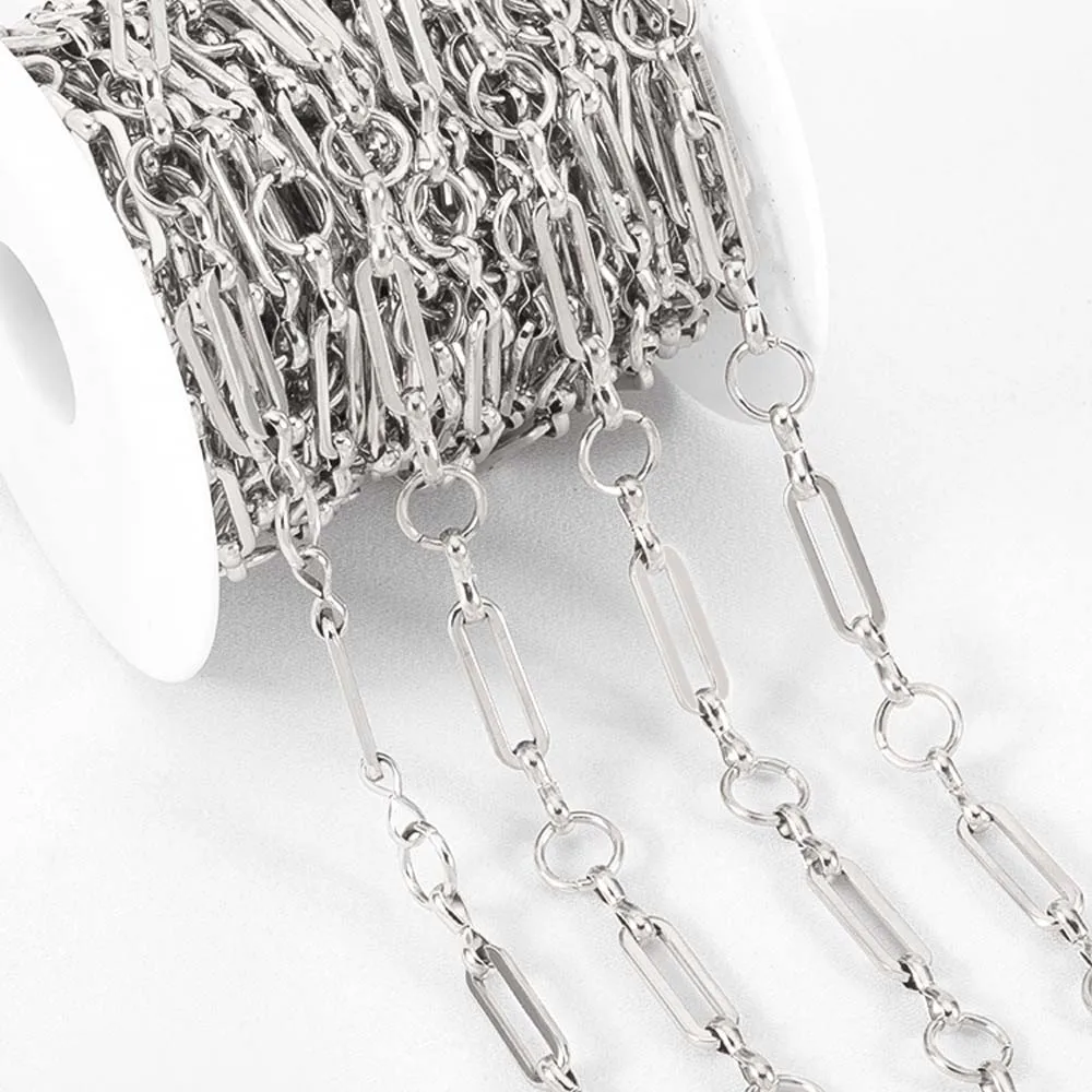 1Meter Stainless Steel 3mm Thick Link Chains Hanging 2.5mm Bead for DIY Men Necklace Bracelet Bag Chain Jewelry Making Wholesale image 3