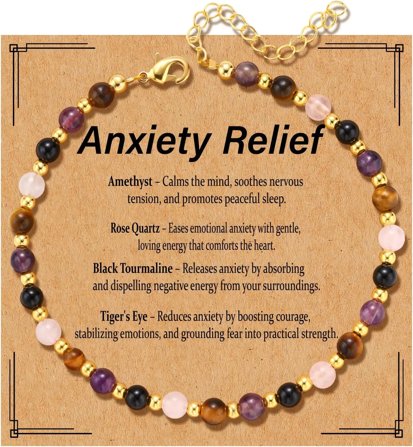 Natural Healing Crystal Bracelet for Women, Anxiety Relief Healthy Pregnancy Citrine Jewelry Gift for Friends Daughter Colleague