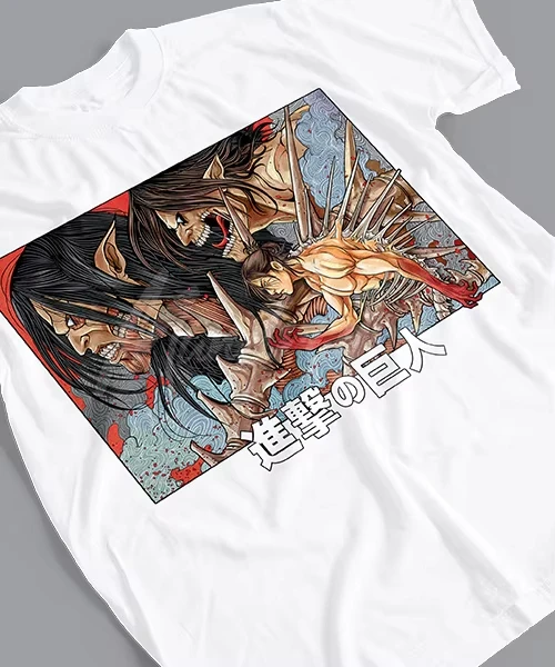 Anime Attack on Titan Eren Titan Fundador Arte Printed T-shirt Men's and Women's T-shirt Men's Top Sports T-shirt Summer New Tee