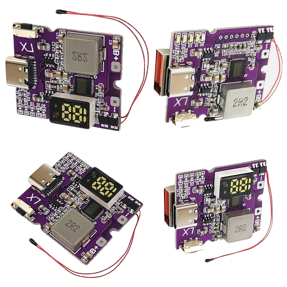 22.5W Power Bank Bidirectional Fast Charging Power Motherboard with Digital/Light High Power Type-C USB DIY Suppor PD/QC3.0 2.0