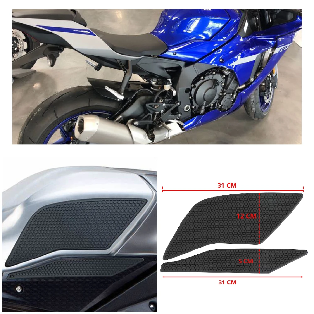 

Motorcycle Tank Grip Pad Fits for Yamaha YZF R1 ABS YZF-R1 R1M YZF-R1S 2015-2024 FuelTank Side Knee Traction Anti Slip Pads Kits