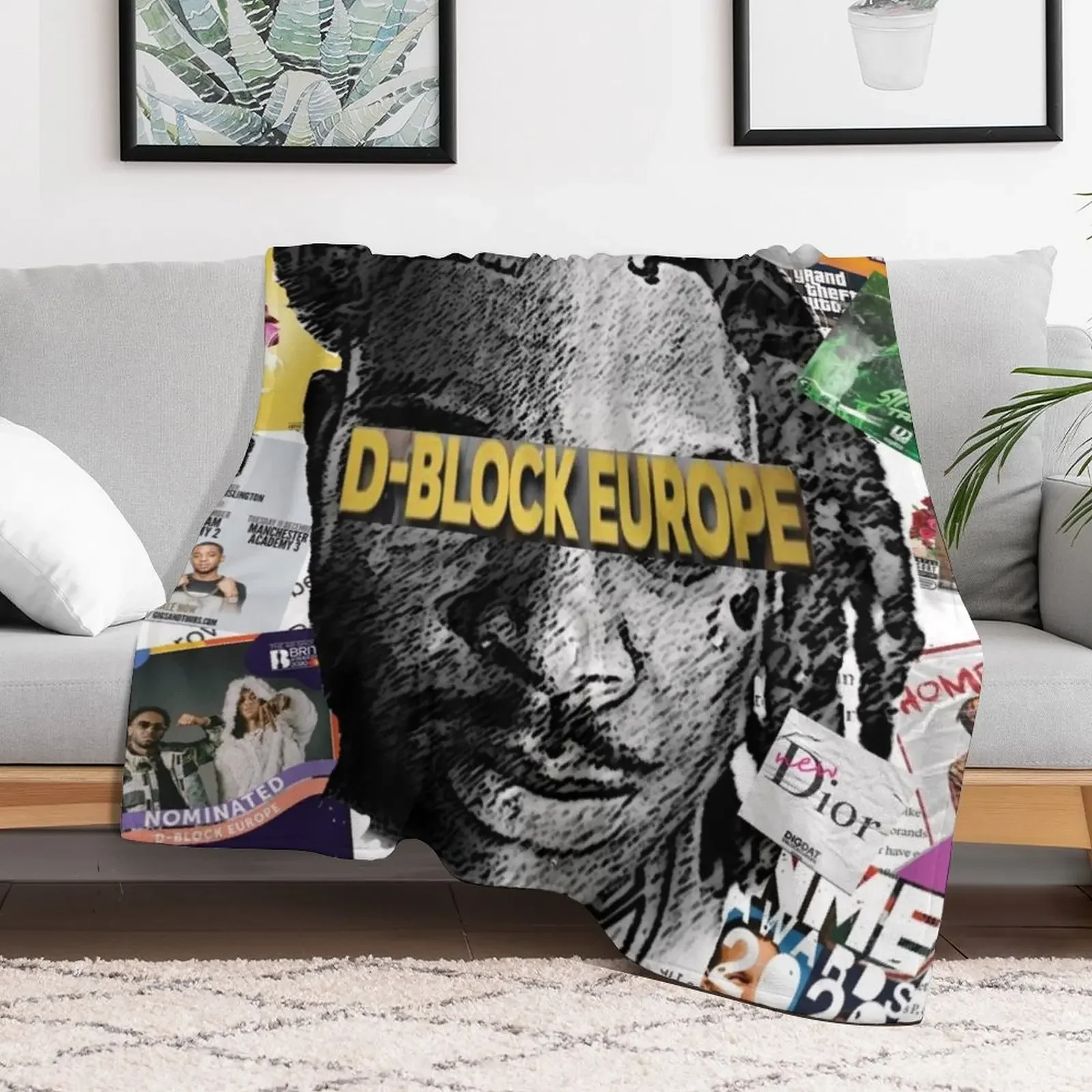 D BLOCK EUROPE SCRAPBOOK Throw Blanket Outdoor Soft Blanket for Picnic Beach Camping