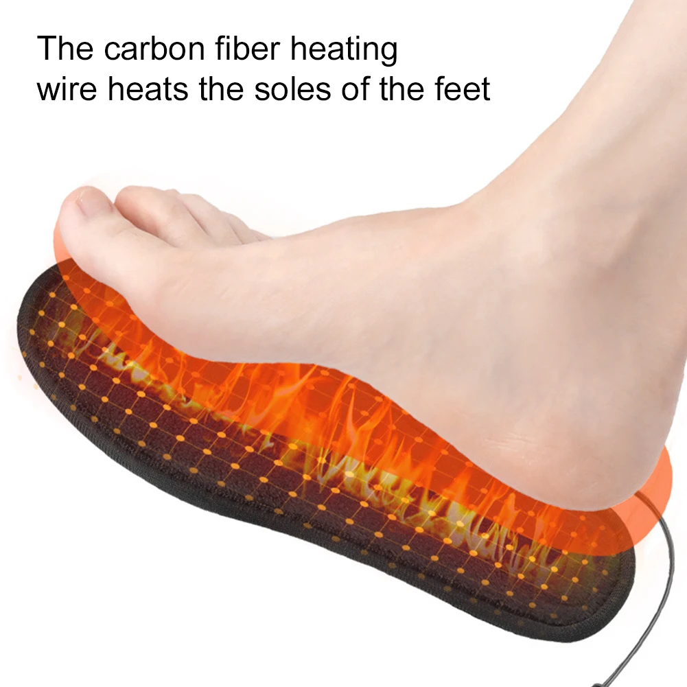 

1 Pair USB Heated Shoe Insoles Electric Foot Warming Pad Feet Warmer Sock Pad Mat Winter Outdoor Sports Heating Insole Warm