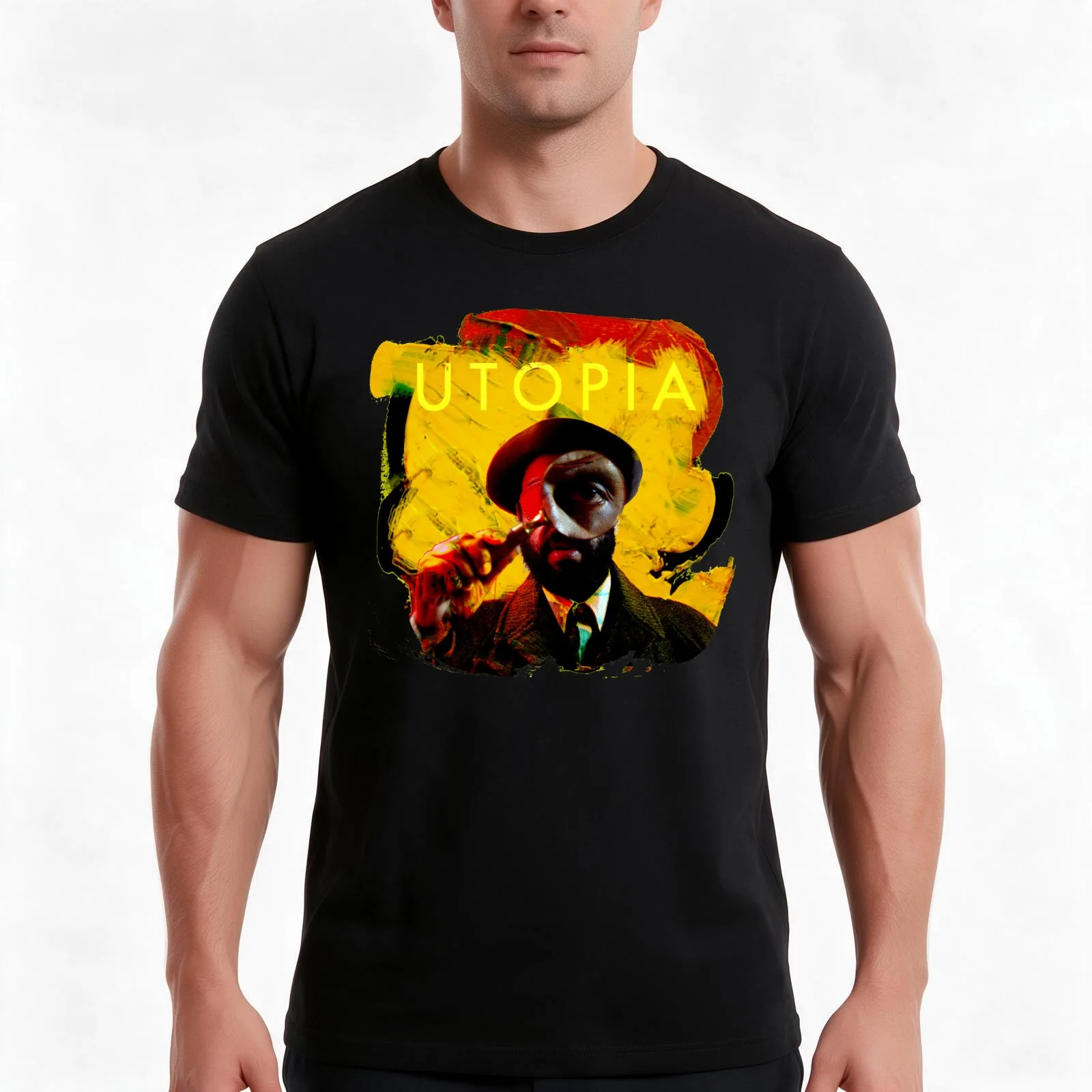 Rounding Utopia T-Shirt Summer Casual Cotton Tee Oversized Streetwear Tops Vintage Graphic Print Loose Fit Short Sleeve