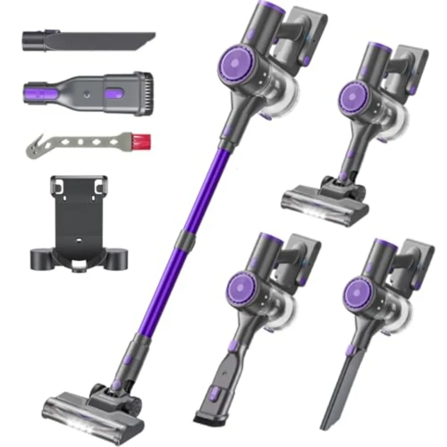 

Cordless Vacuum Cleaner, 40KPA 45Mins Rechargeable Vacuum Cordless, Stick Vacuum with 2 Adjustable Modes, Handheld Vacuum for H