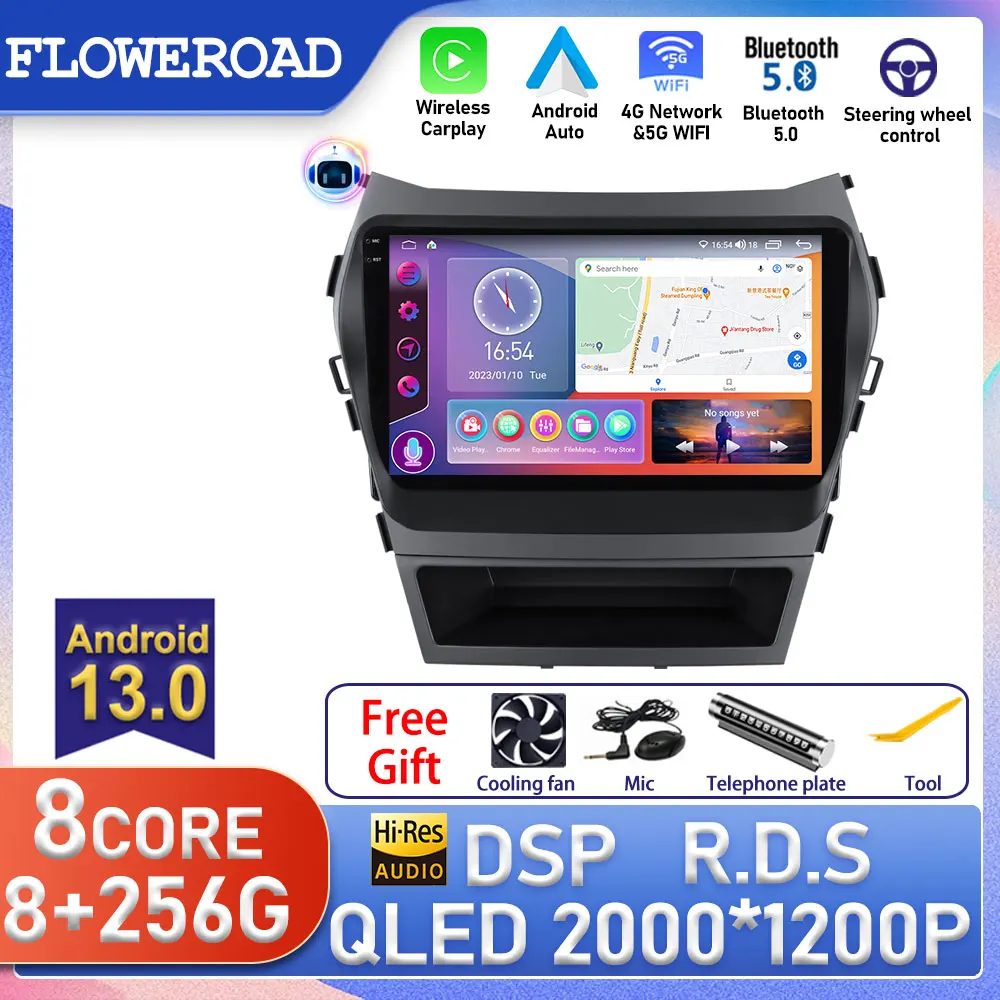 

Android For Hyundai Santa Fe 3 2013 - 2016 Head Unit Car Radio Multimedia Player GPS Navigation Carplay Android Auto Screen