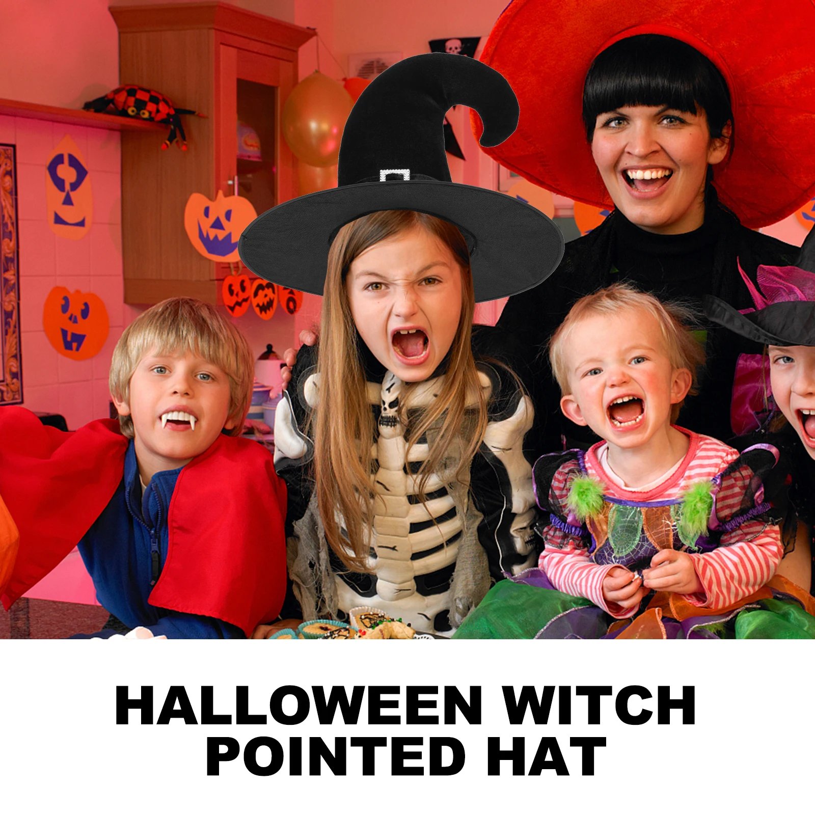 

Witch Witches Hats Black Halloween Photo Prop Polyester Party Costume Cosplay Witch Hat Wizard Hat Birthday Decorations Headwear