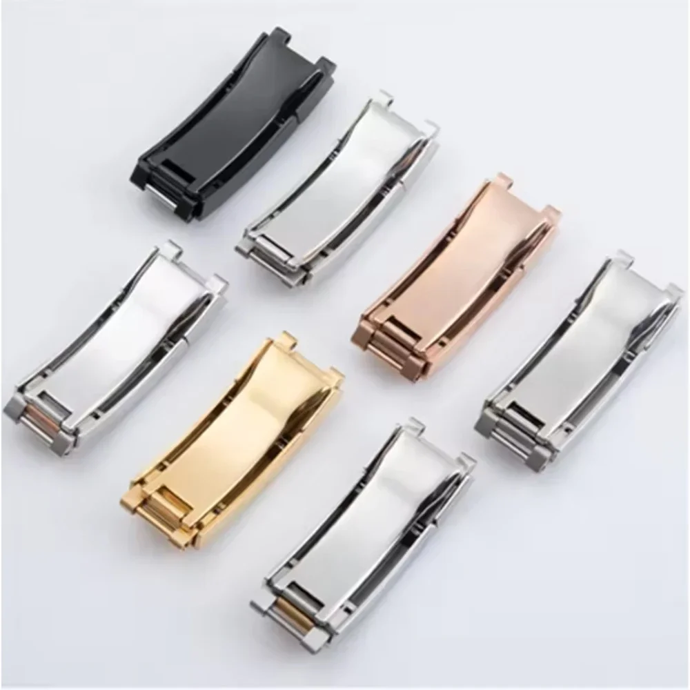 9x9 مللي متر 9X16 مللي متر الفضة مشبك ساعة ل رولكس دايتونا الغواصة GMT حزام الساعات المشبك الفولاذ المقاوم للصدأ غرامة ضبط سحب زر مشبك