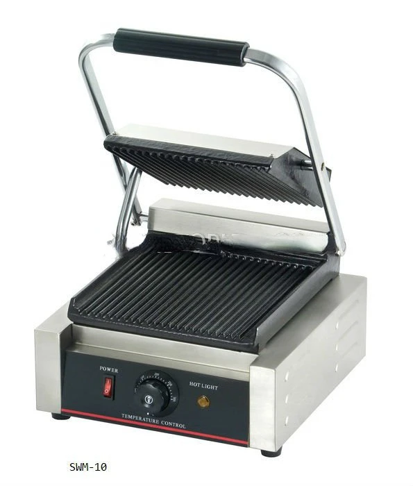 Auto Constant Temperature Control Professional Electric Grill Sandwich Machine High-Efficient Single Head Commercial Panini Gril