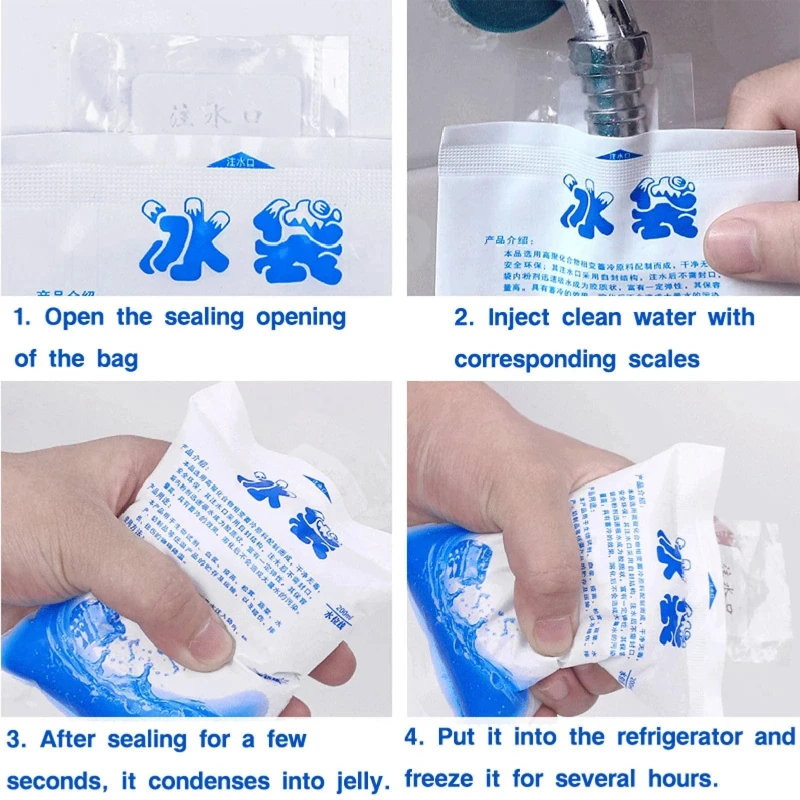 Ice Pack Reusable Gel Cold Bag Food Ice Packs Painful Cold Compress Beverage Refrigerated Food Preservation Gel Dry Ice Pack Ice