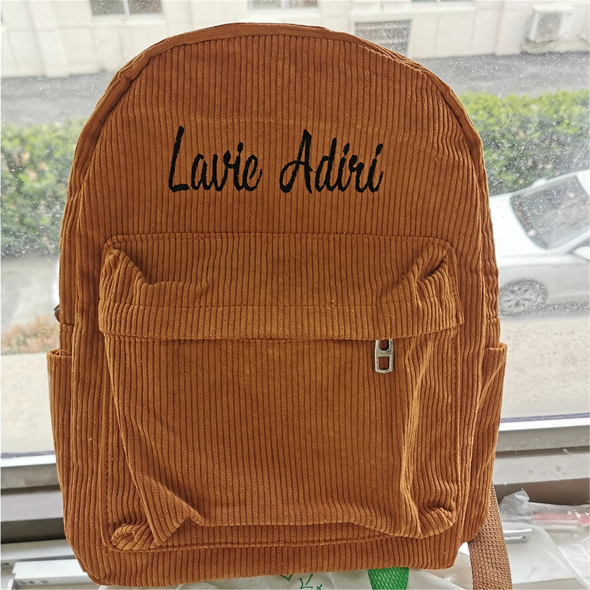 Custom Backpack Personalized Name Women Cartoon Student Schoolbag Large Capacity Travel Bag  Solid Color Fashion Backpack