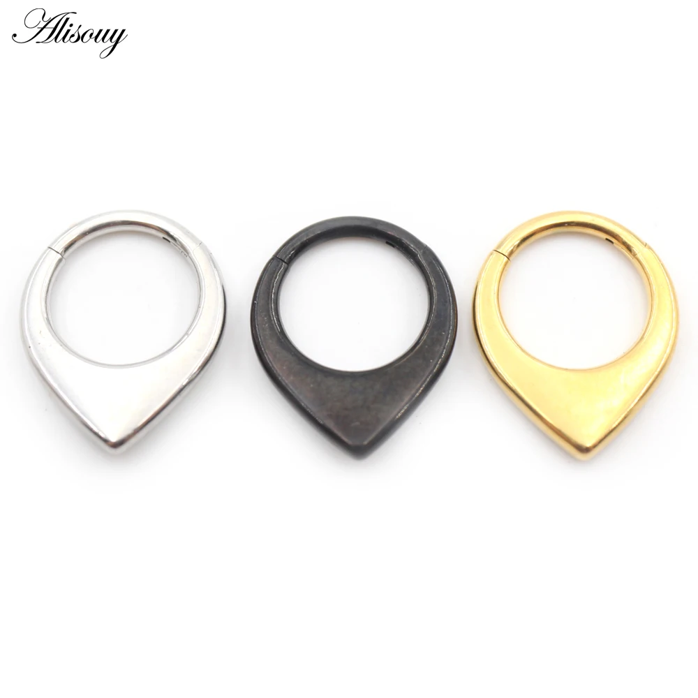 1Piece Flame Glossyfilm Water Drop Stainless Steel Nose Rings Daith Ear Captive Tragus Cartilage Earrings Piercing Body Jewelry