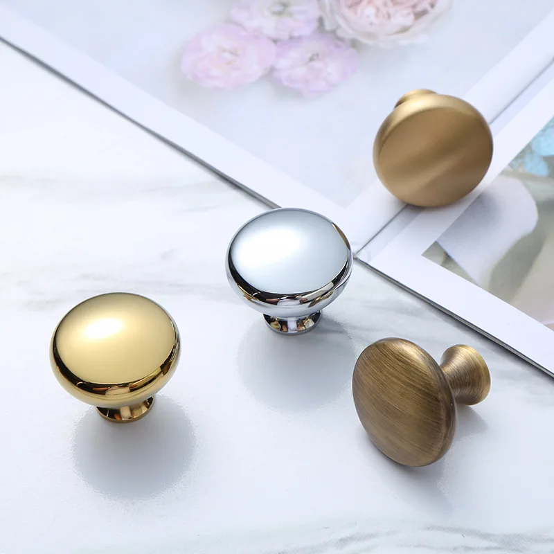 Pure Copper Furniture Handle Drawer Knob Simple Vintage Cabinet Door Cupboard Wardrobe Handles Hardware Pulls Diy