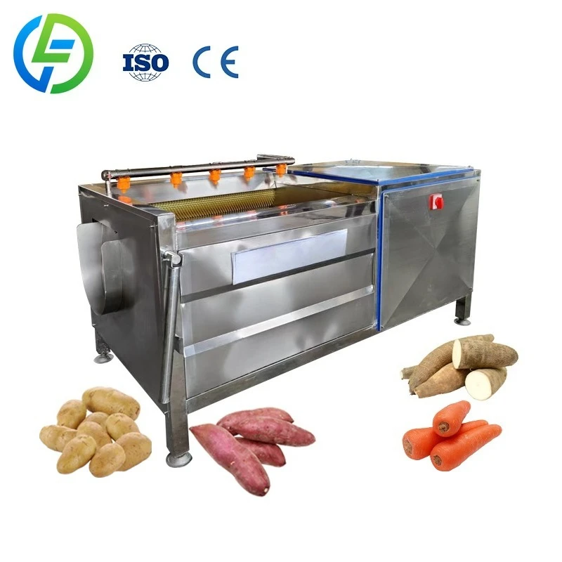 

Industrial Electric Wool Roller Root Vegetable Washing Peeling Machine Ginger Onion Carrot Potato Cleaner Peeler for Sale