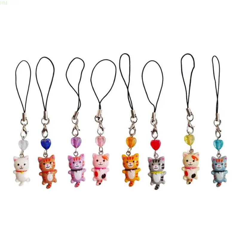 Heart Pendant Keychain Phone Lanyard Strap Backpack Bag Charm Accessory NM