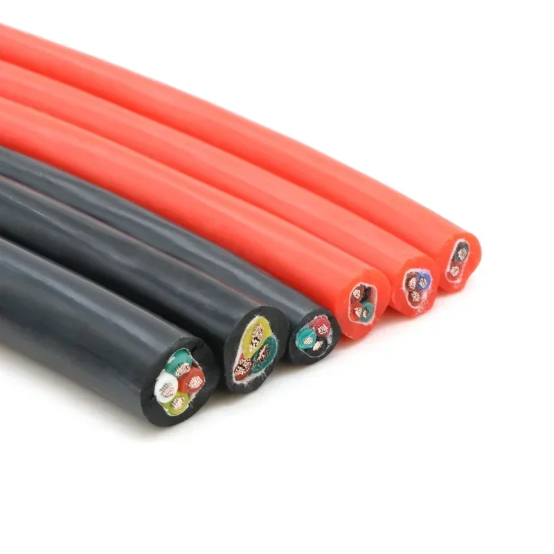 سلك سيليكون ناعم متعدد النواة مربع 0.3 مم ~ مربع 6 مم مقاوم للحرارة 2 3 4 6 النوى سلك طاقة كهربائي من السيليكون والنحاس المعلب #6