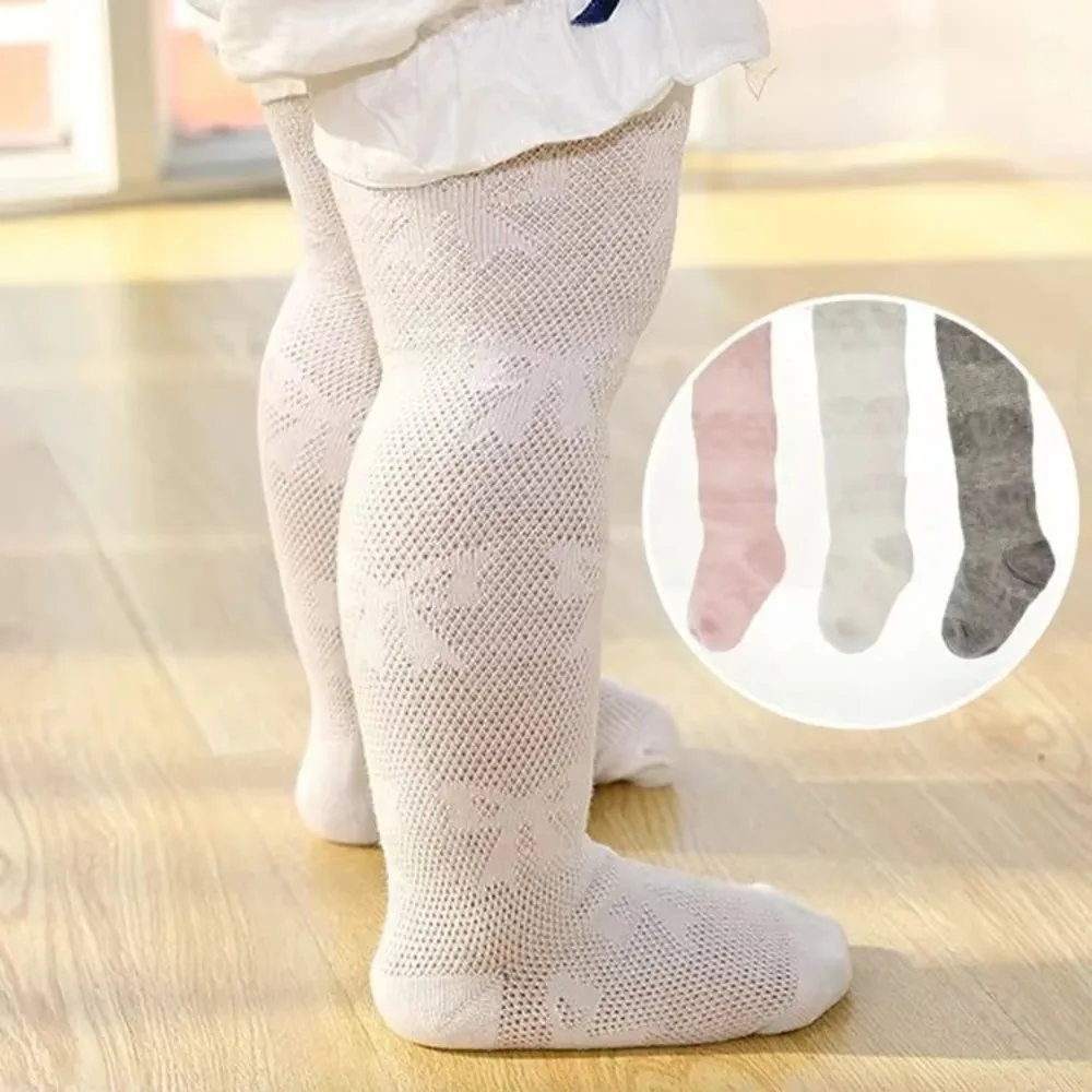 New Mesh Pantyhose Bowknot Embroidery Tights Breathable Stretch Footed Leggings Summer