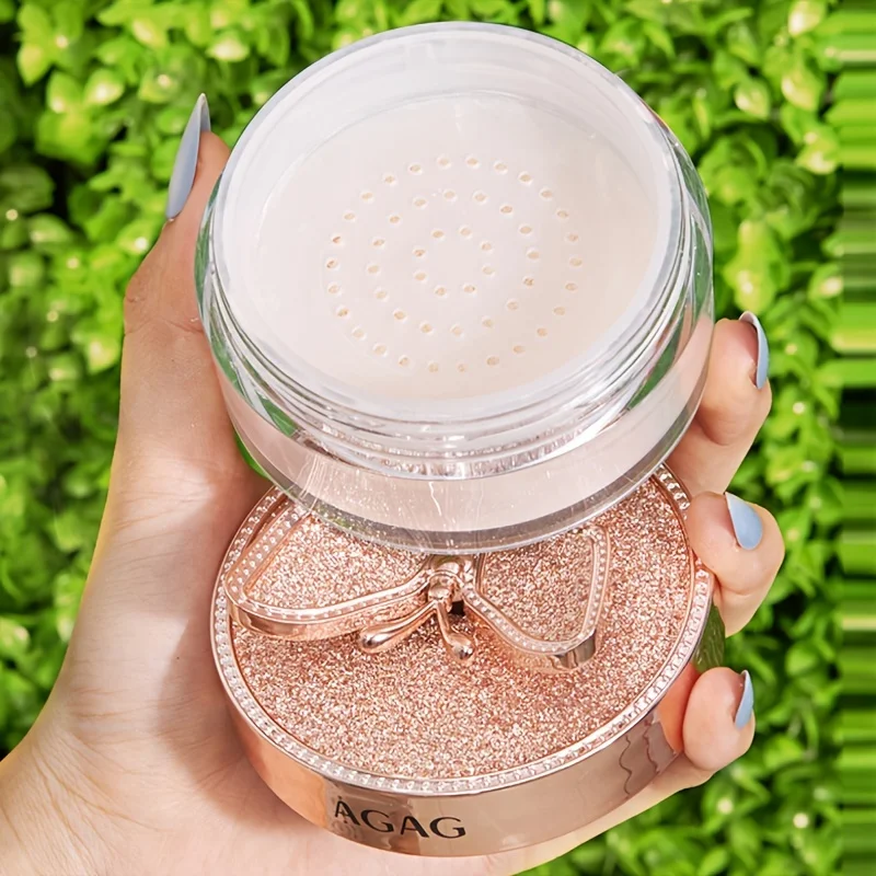 Luxe los poeder met vlinderthema voor dames Gezicht Foundation Poeder Waterdicht Transpiratie Concealer Oliecontrole Schoonheidsmake-up