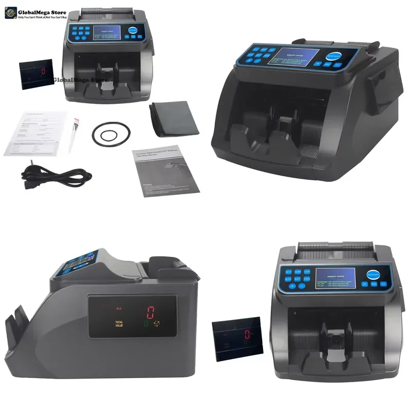 6000D EUR Mix Value Money Cash Counter Fake Bill Banknote Fast Counting Speed Portable Detecting Machines