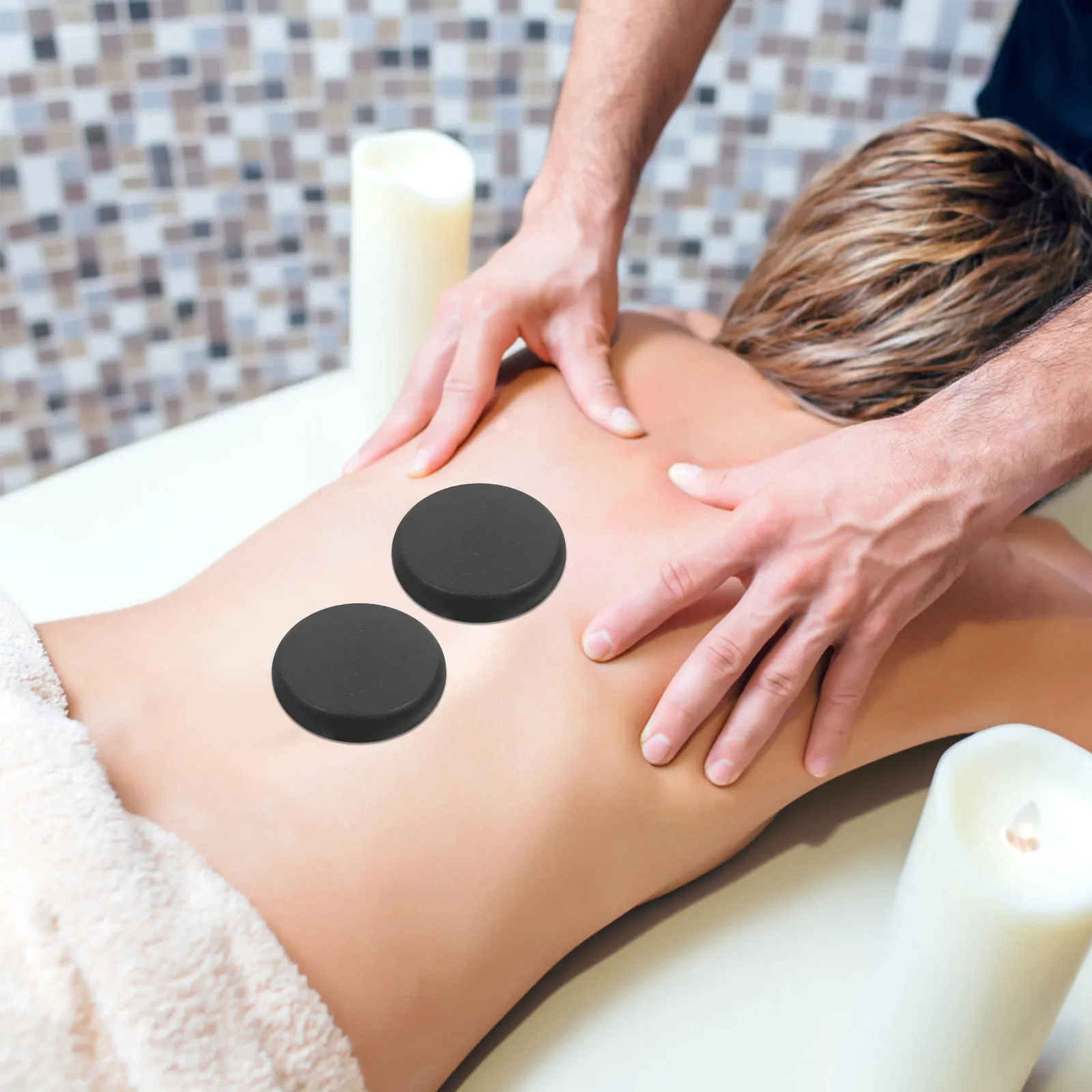 

Набор из 6 вулканических камней для массажа: гладкие, полированные, для спа-процедур с эфирными маслами, расслабляющие, для тепловой терапии, натуральные камни для массажа