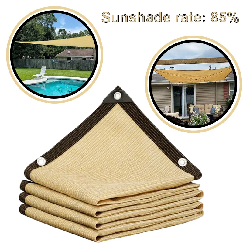 

Beige Shading Rate 85% Anti-UV Sun Shade Net Weather Net Car Sunscreen Greenhouse Net Black Green Plant Heat Insulation Net