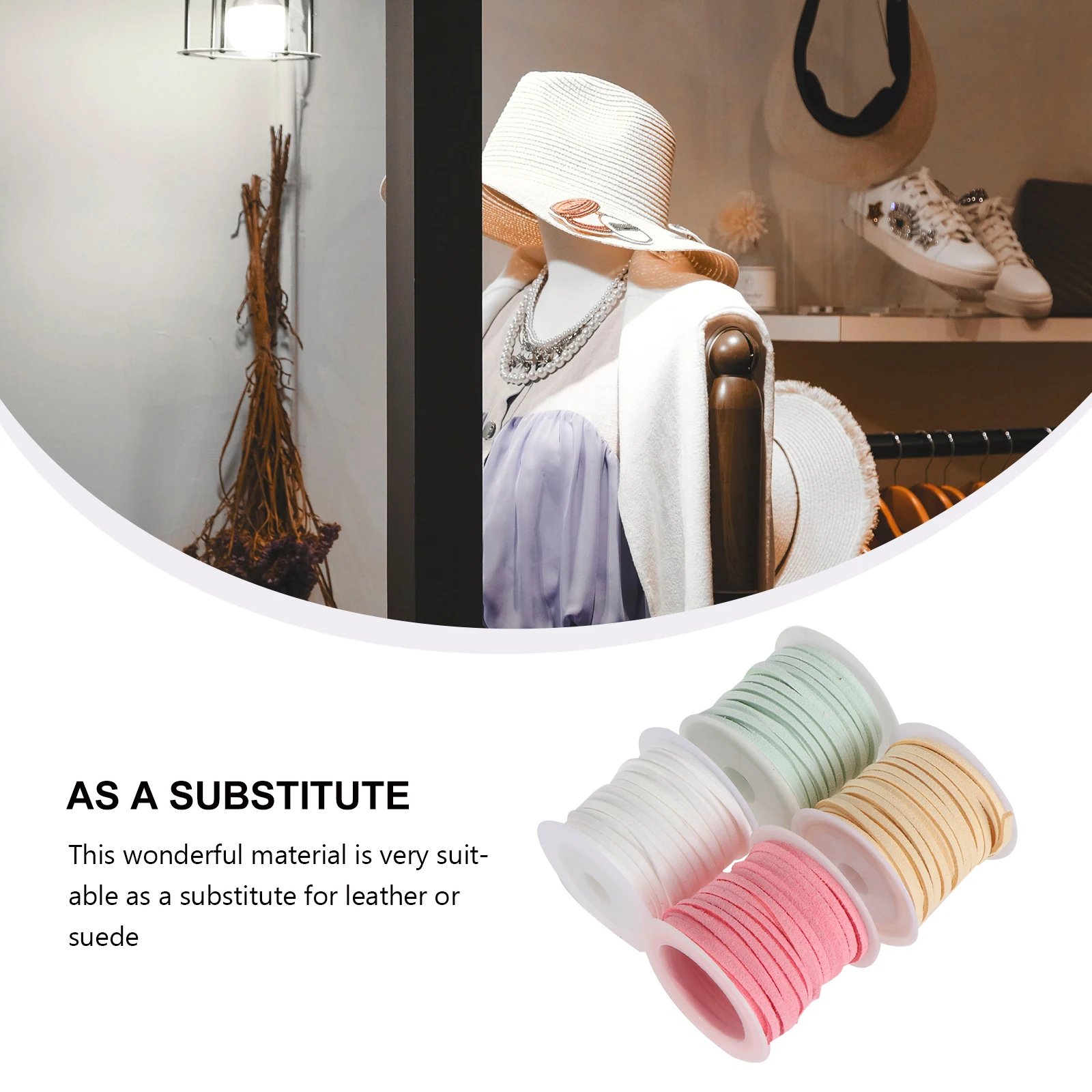 

4 Pcs Necklace Suede Cord Rope Deerskin Lanyard Bracelet Decorate Beading Thread Soft