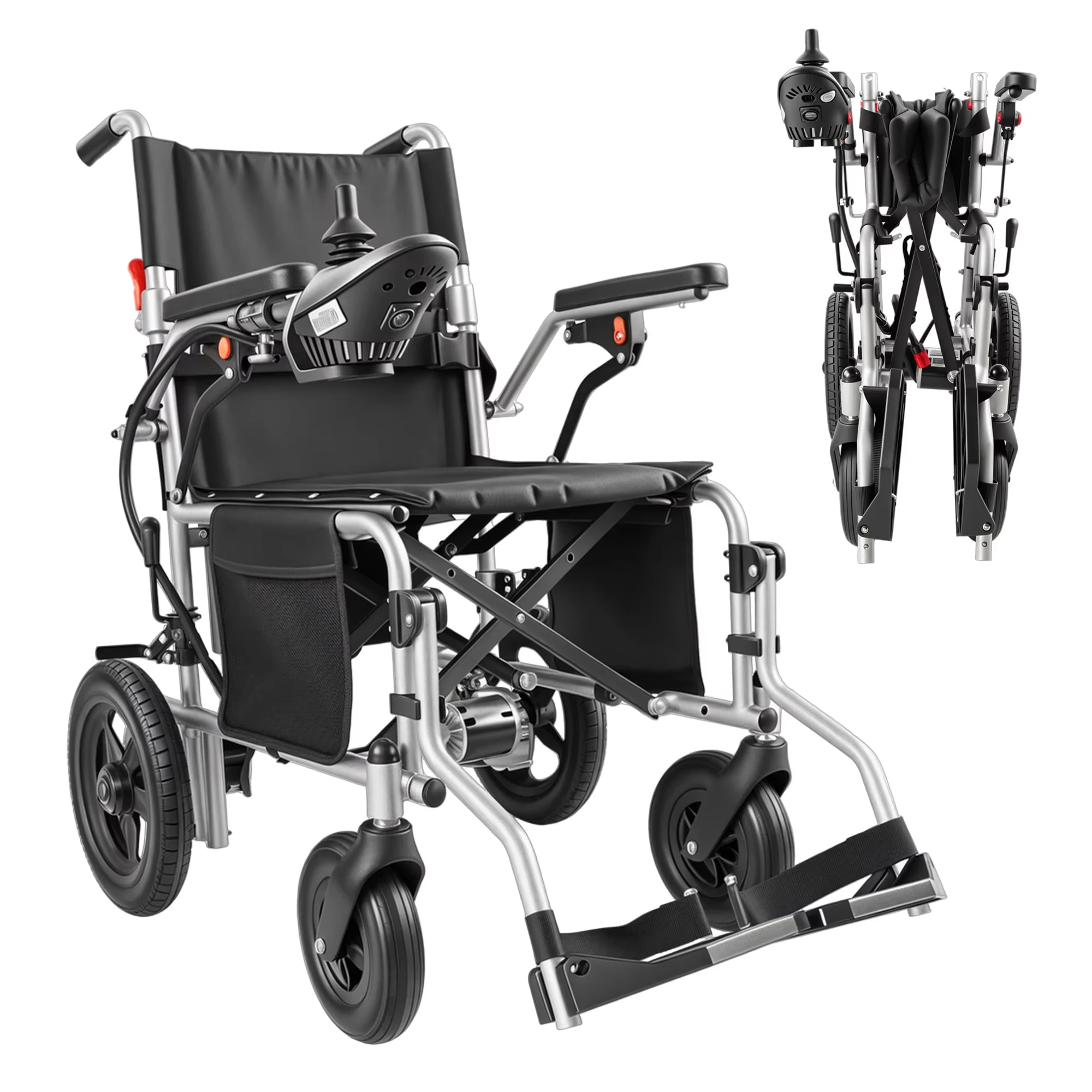 MIAOERDUO 500W elektrische opvouwbare rolstoel, maximale belasting tot 150 kg, 13 Ah lithiumbatterij, 24 km bereik, eenvoudig opvouwbaar en te transporteren