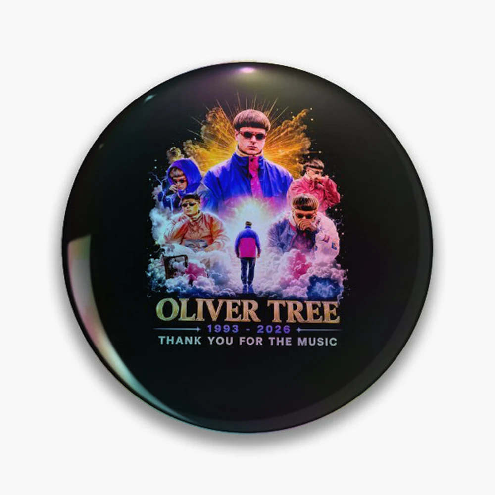 Rest in Peace Oliver Tree 1993 2026 thank you for the memories Pin Holographic Star Heart Pin Brooches Laminated Button Fashion