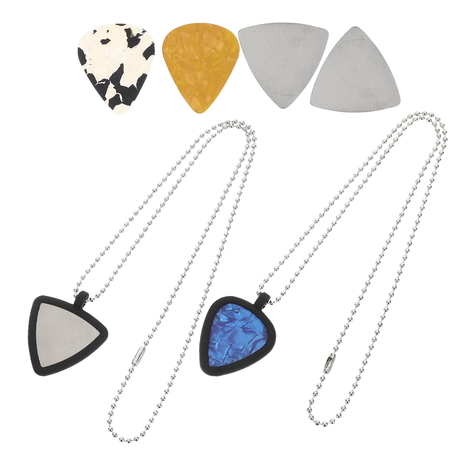 

Guitar Pick Pendant Holder Necklace Keychain Picks Silicone Storage Container Holding