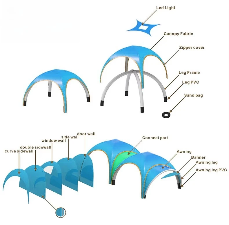 ss-High Quality Customized 600D Oxford Air Tent Inflatable Outdoor Exhibition Structure with Air Sealed Design&